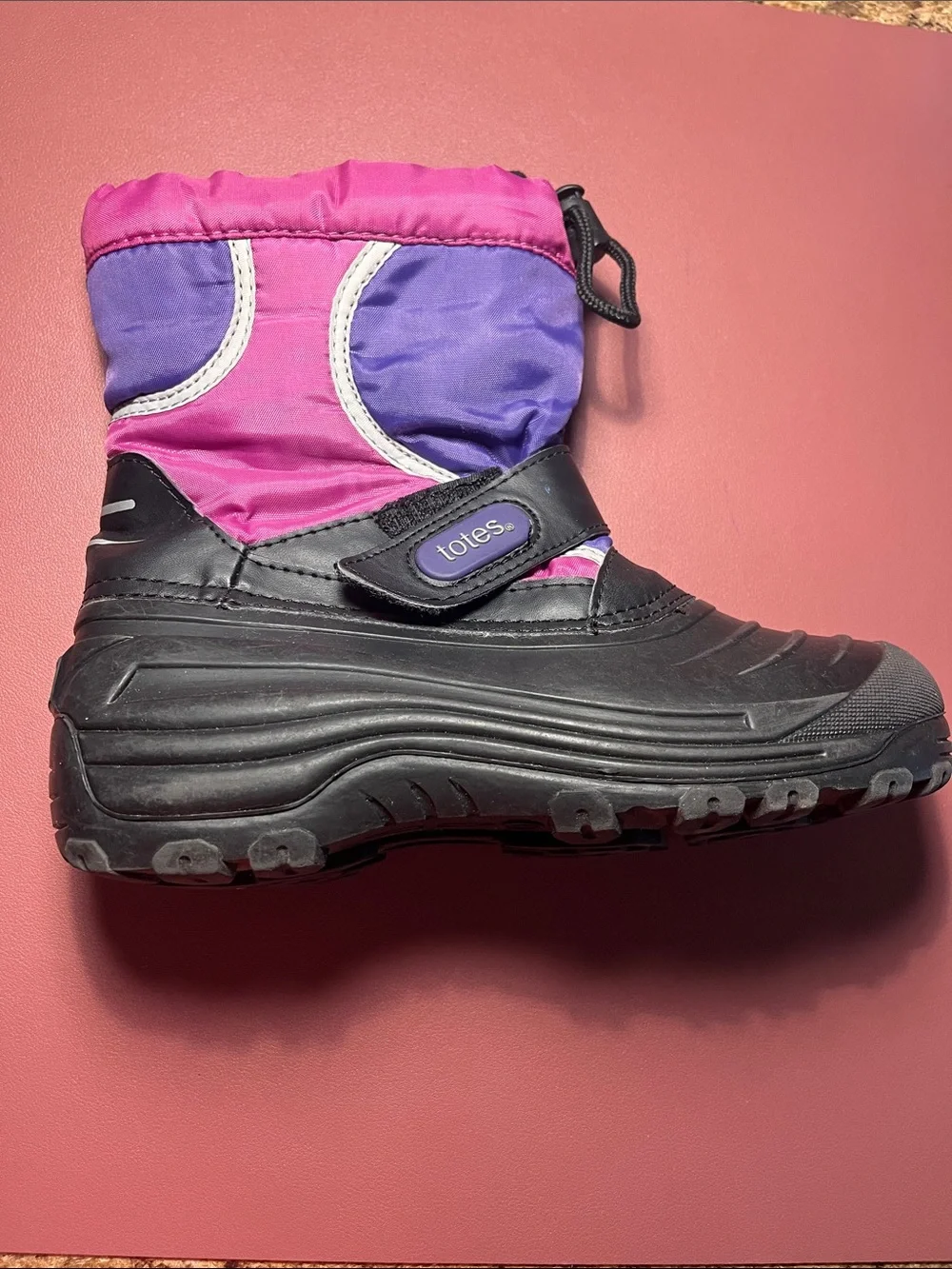 totes Kids Pink and Purple Waterproof Winter Boots